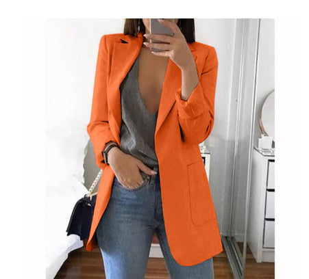 Fashionable Lapel Cardigan Suit Jacket Fashionable Lapel Cardigan Suit Jacket AliExpress Orange 3XL 