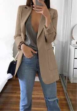 Fashionable Lapel Cardigan Suit Jacket Fashionable Lapel Cardigan Suit Jacket AliExpress Khaki 2XL 