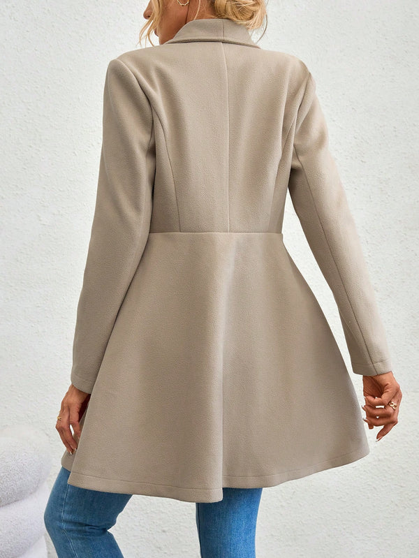 Privé Waterfall Collar Double Button Overcoat Women Overcoats Marven   