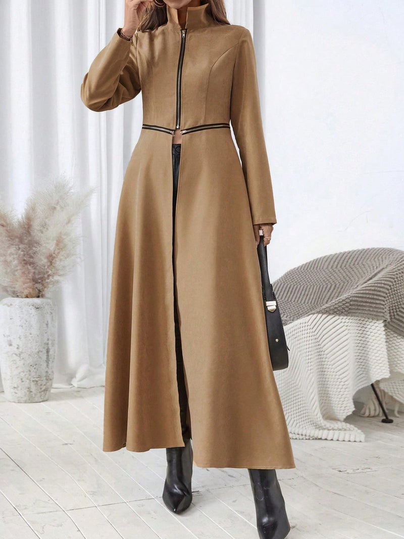 Women's Long Zip-Up Jacket Women Coats Shein   