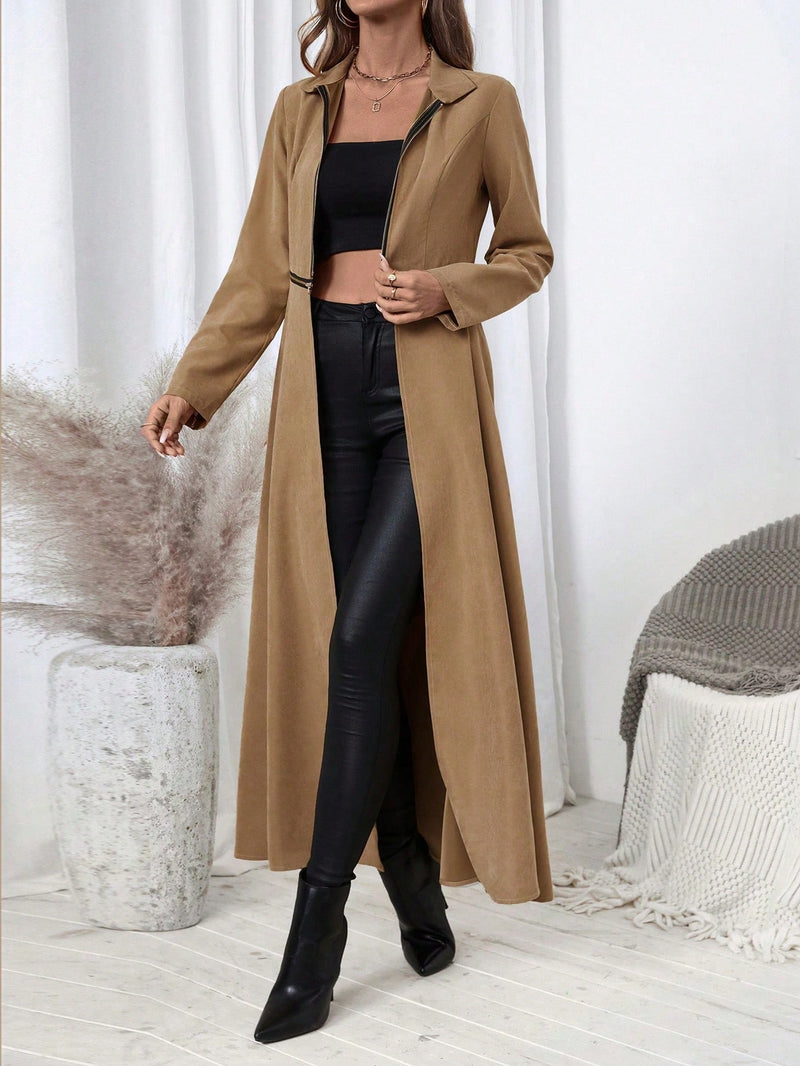 Women's Long Zip-Up Jacket Women Coats Shein   