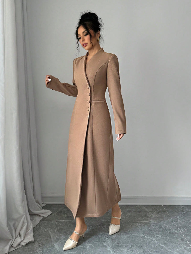 Women's Long Sleeve Wool Coat Women Overcoats SHEIN   