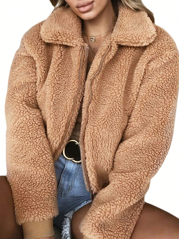 Fluffy Fleece Women's Winter Coat Women Coats Marven Camel S 