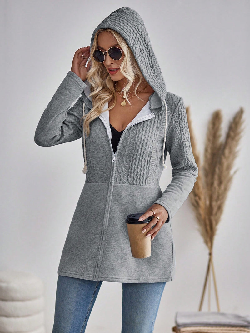 LUNE Women's Drawstring Hoodie Jacket Women Coats Marven Grey S 