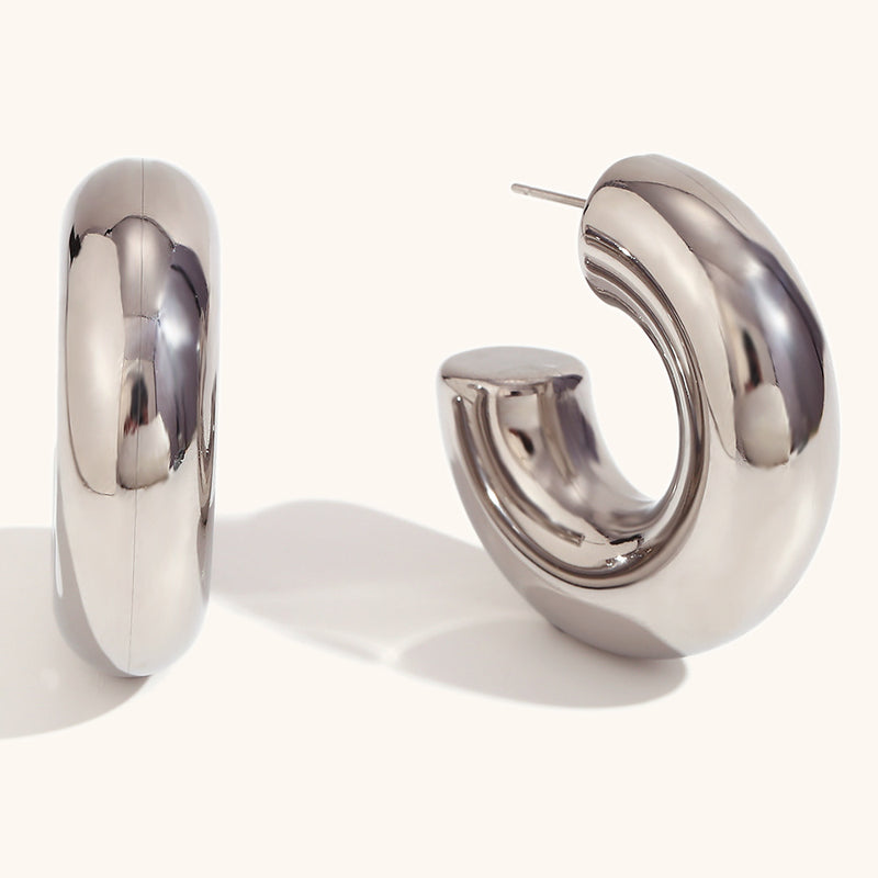 C-Shaped Hoop Earrings C-Shaped Hoop Earrings Marven   