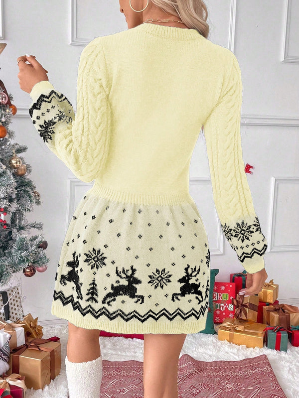 Winter Charm Deer Sweater Dress Winter Charm Deer Sweater Dress Marven