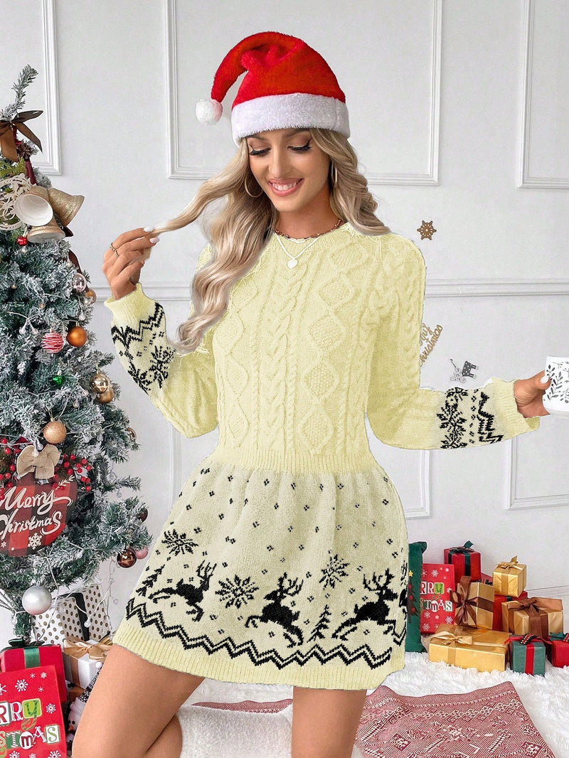 Winter Charm Deer Sweater Dress Winter Charm Deer Sweater Dress Marven