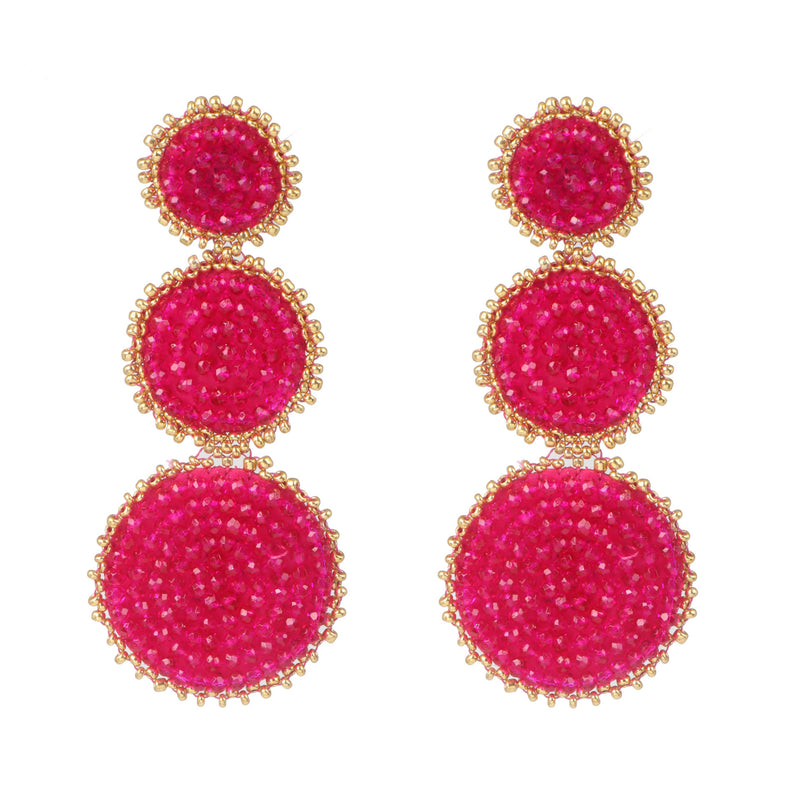 Fashion Bohemian Ethnic Style Earrings French Flower Earrings AliExpress Pink  