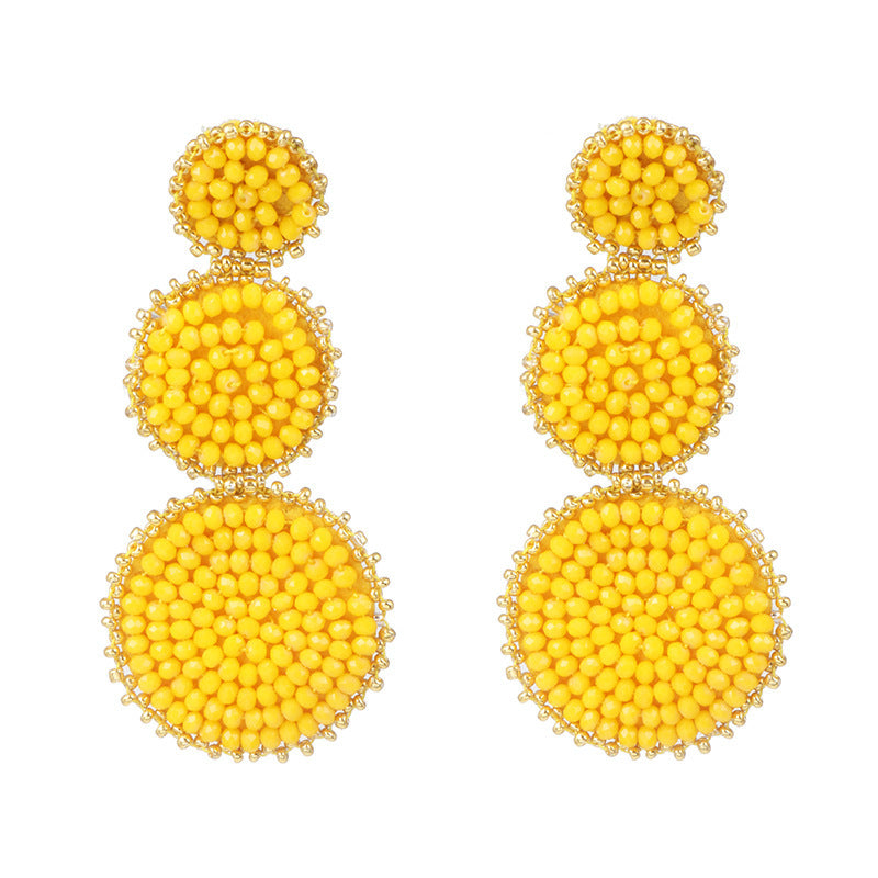 Fashion Bohemian Ethnic Style Earrings French Flower Earrings AliExpress Yellow  