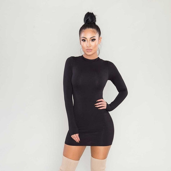 Sexy Long Sleeve Dress Sexy Long Sleeve Dress Marven Black L 