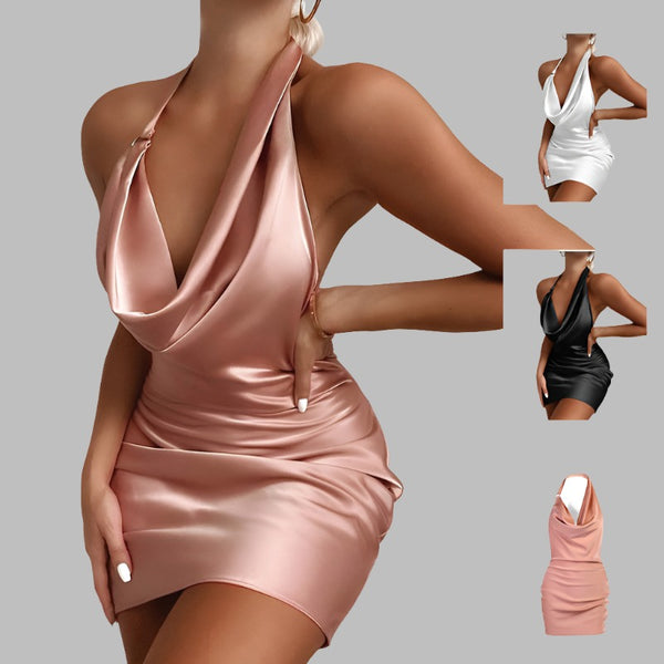 Satin Backless Dress Satin Backless Dress Marven   