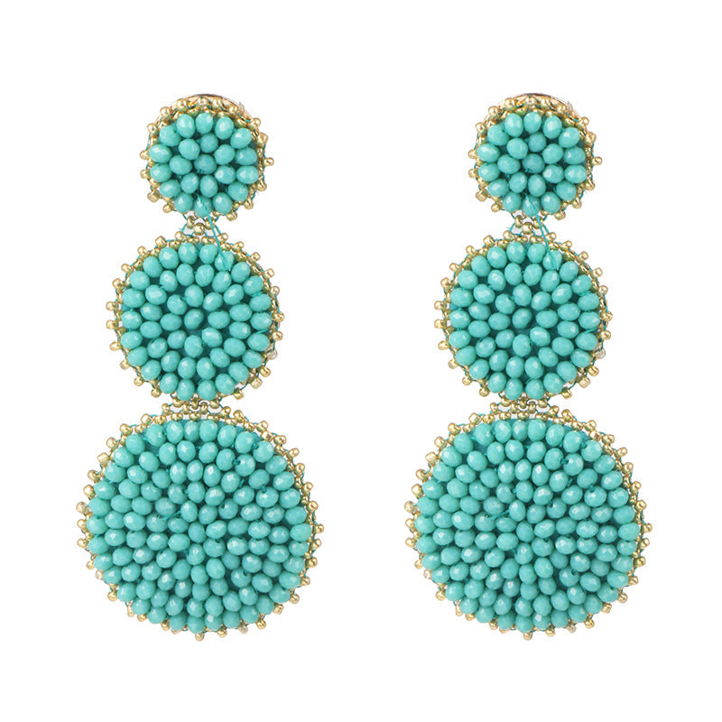 Fashion Bohemian Ethnic Style Earrings French Flower Earrings AliExpress Light Blue  