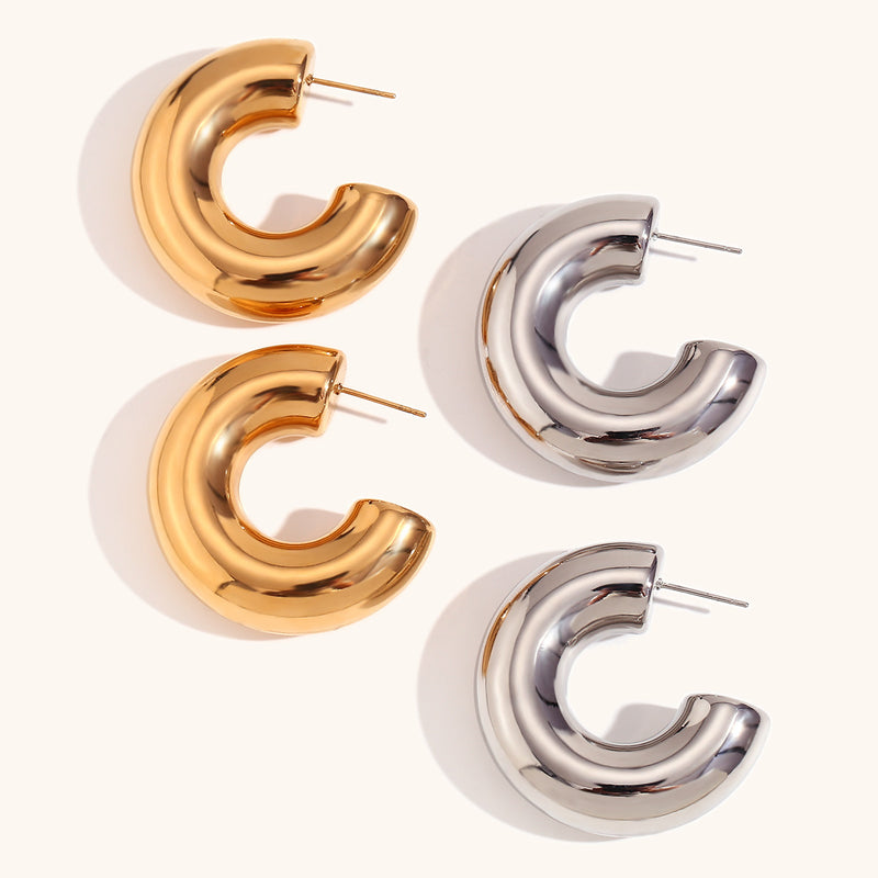 C-Shaped Hoop Earrings C-Shaped Hoop Earrings Marven   