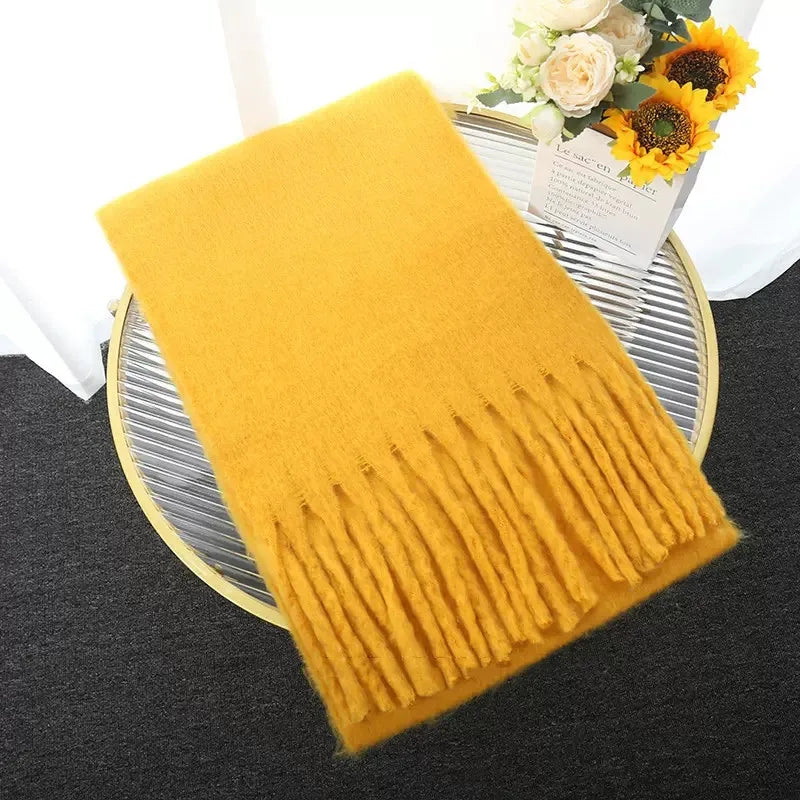 Luxury Cashmere Bright Solid Scarf  Marven golden  