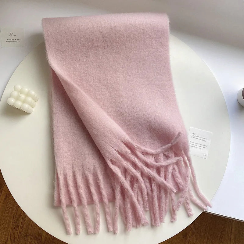 Luxury Cashmere Bright Solid Scarf  Marven pink  