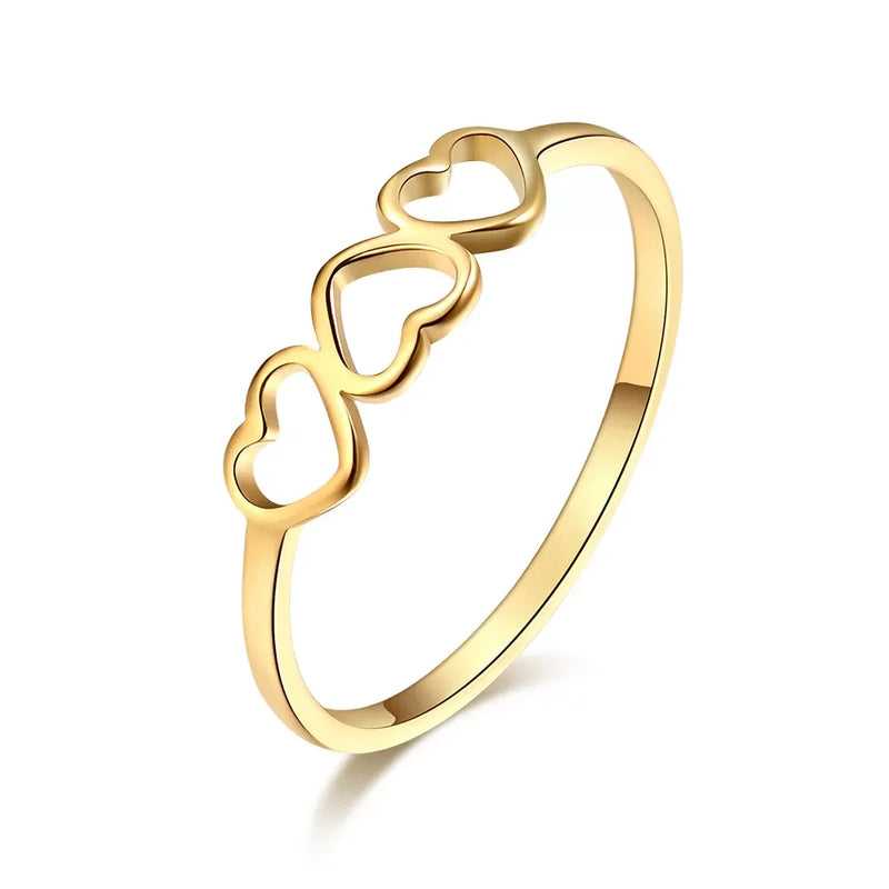 Three Hearts Love Ring Three Hearts Love Ring Marven Gold 6 