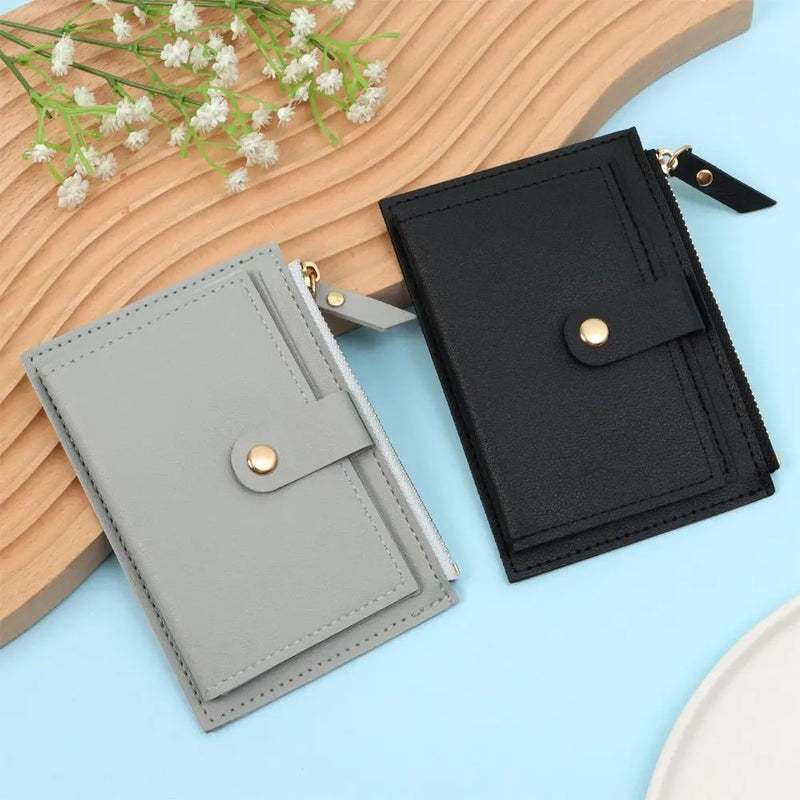 Women Fashion Small Wallet Purse Solid Color PU Leather Mini Coin Purse Wallet Credit Card Holder Bags Zipper Coin Purse  Marven   