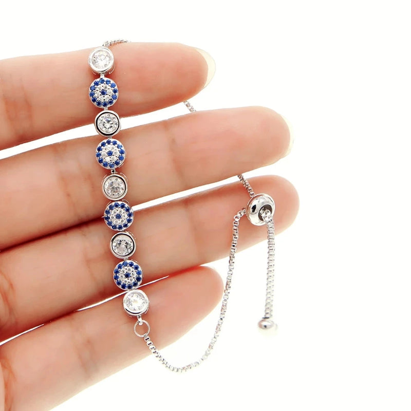 Triple-Tone Evil Eye Bracelet Triple-Tone Evil Eye Bracelet Marven SILVER Adjustable size 