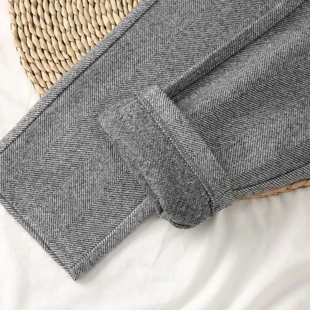 High Waisted Woolen Harem Pencil Pants | Office Lady Casual Trousers High Waisted Woolen Harem Pencil Pants | Office Lady Casual Trousers Marven Gray S 