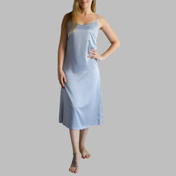 Long Satin Spaghetti Strap Dress Long Satin Spaghetti Strap Dress Marven Light blue 4XL CHINA