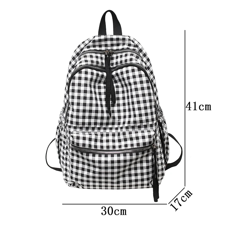 School Backpacks Plaid Pattern  Marven   