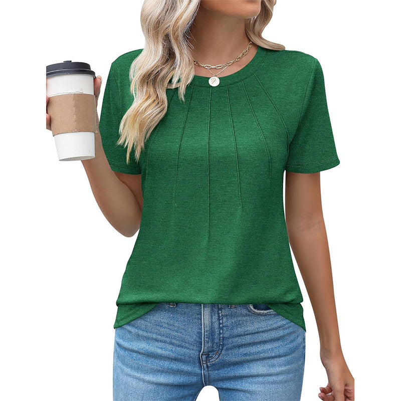 Round Neck Short Sleeve Women's Round Neck Short Sleeve women AliExpress Green L 