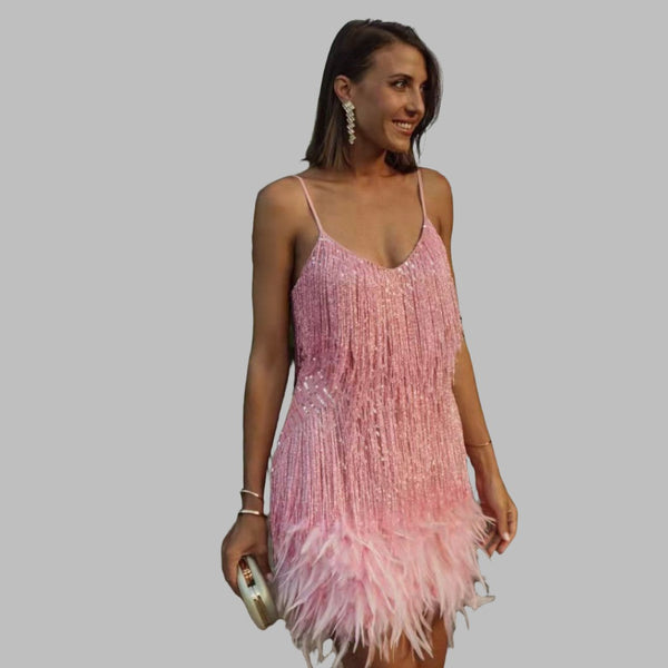 Feather Stitching Dress Feather Stitching Dress Marven Pink L 