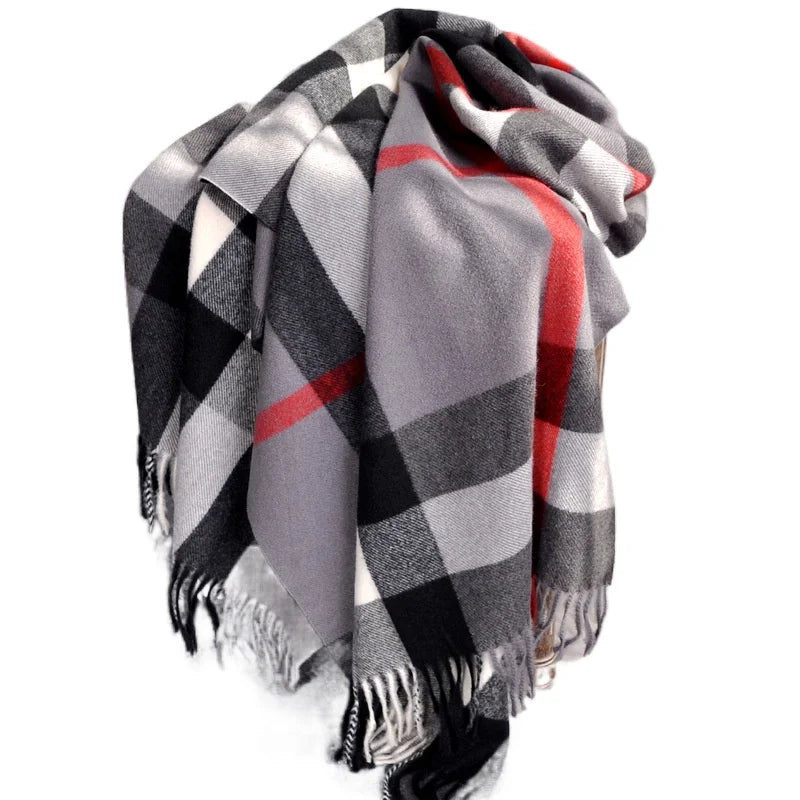 Winter Plaid Scarf Winter Plaid Scarf Marven GRAY 190 70 cm 