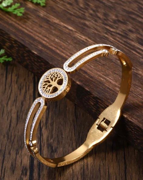 Tree Of Life Cuff Bracelet  Marven SL2278GOWH CHINA 53-59mm