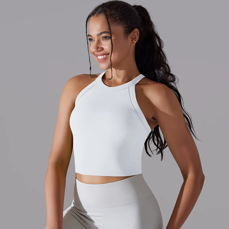 Double Layer Breathable Sports Bra - Seamless Gym Top Breathable Double Layer Sports Bra - Seamless Gym Top Marven White XS 