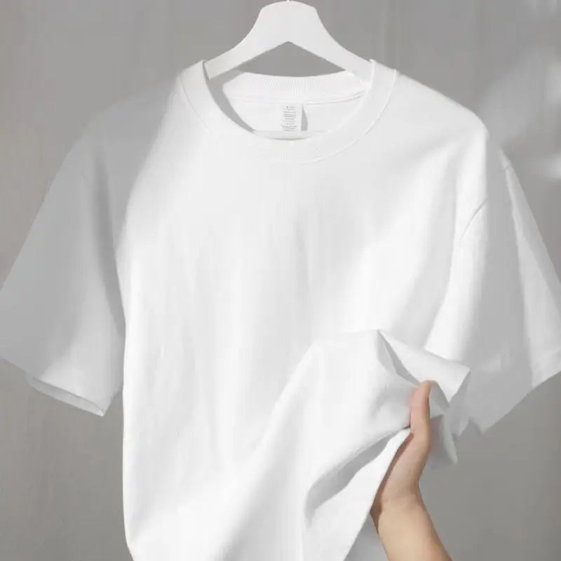 Heavyweight White Cotton T-Shirt - Round Neck for All Heavyweight White Cotton T-Shirt - Round Neck for All Marven   