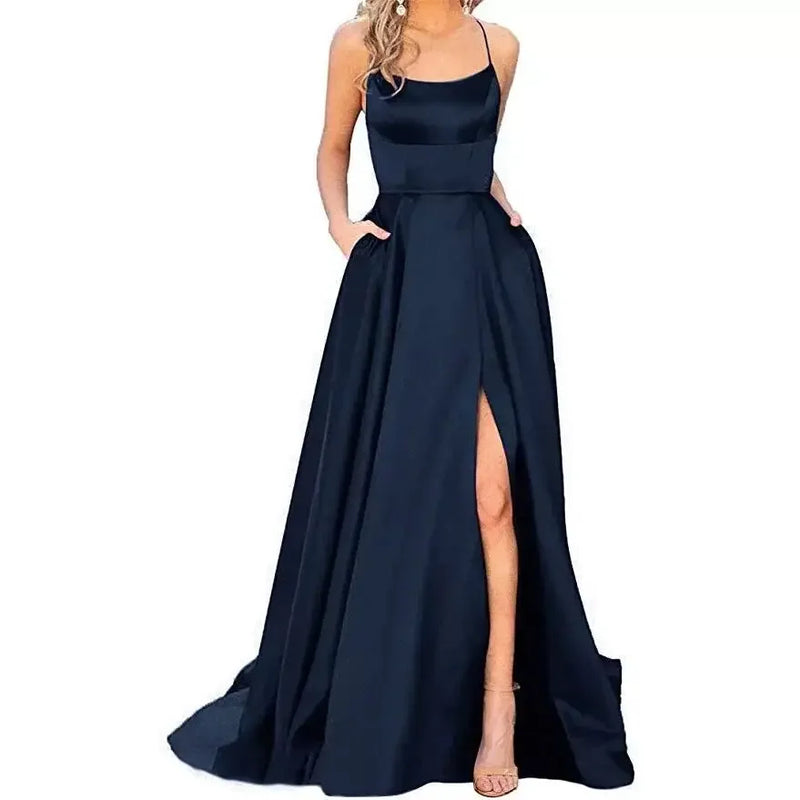 Italian Prom Dress Italian Prom Dress Marven Navy Blue S 