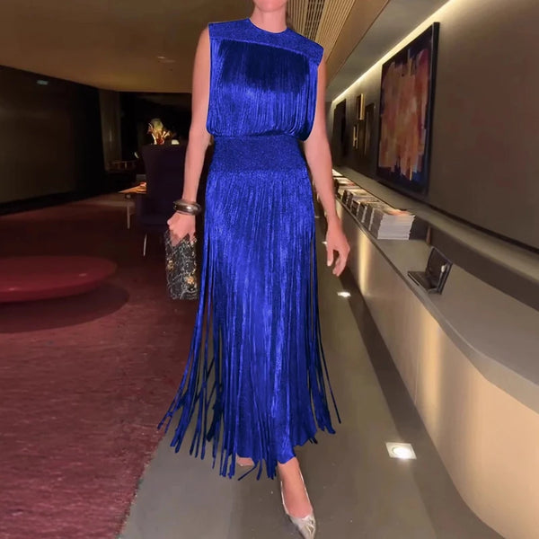 Elegance Tassel Charm Maxi Dress