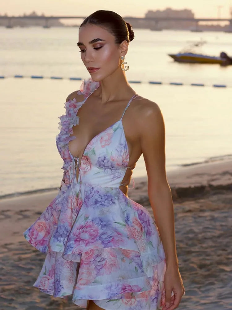 Chic White Halter Sheath Mini Dress