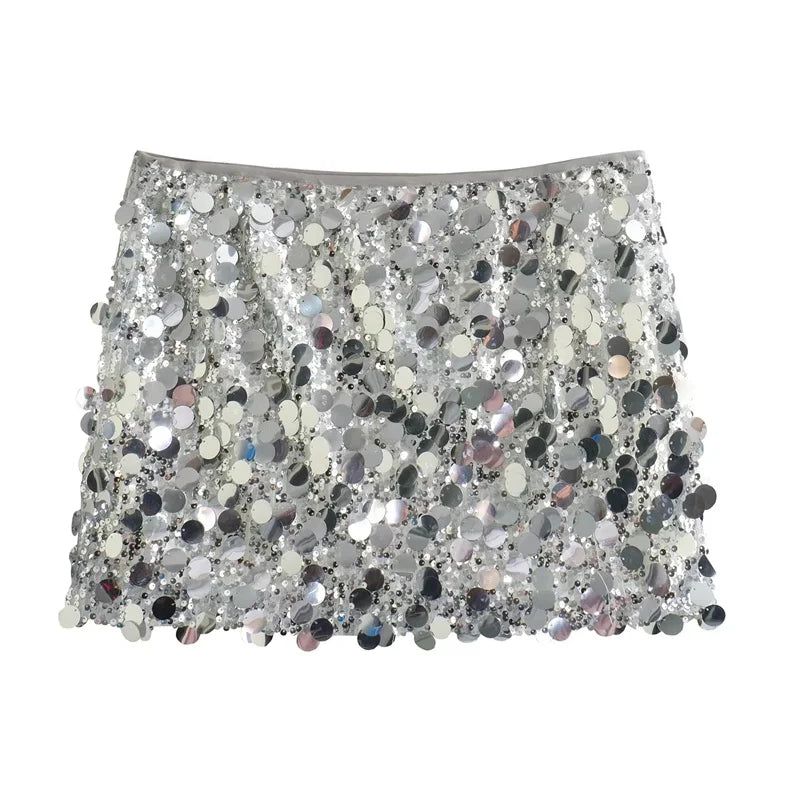 ✨ Luxury Sequin Mini Skirt – High-Waist Glam for a Stunning Look! ✨