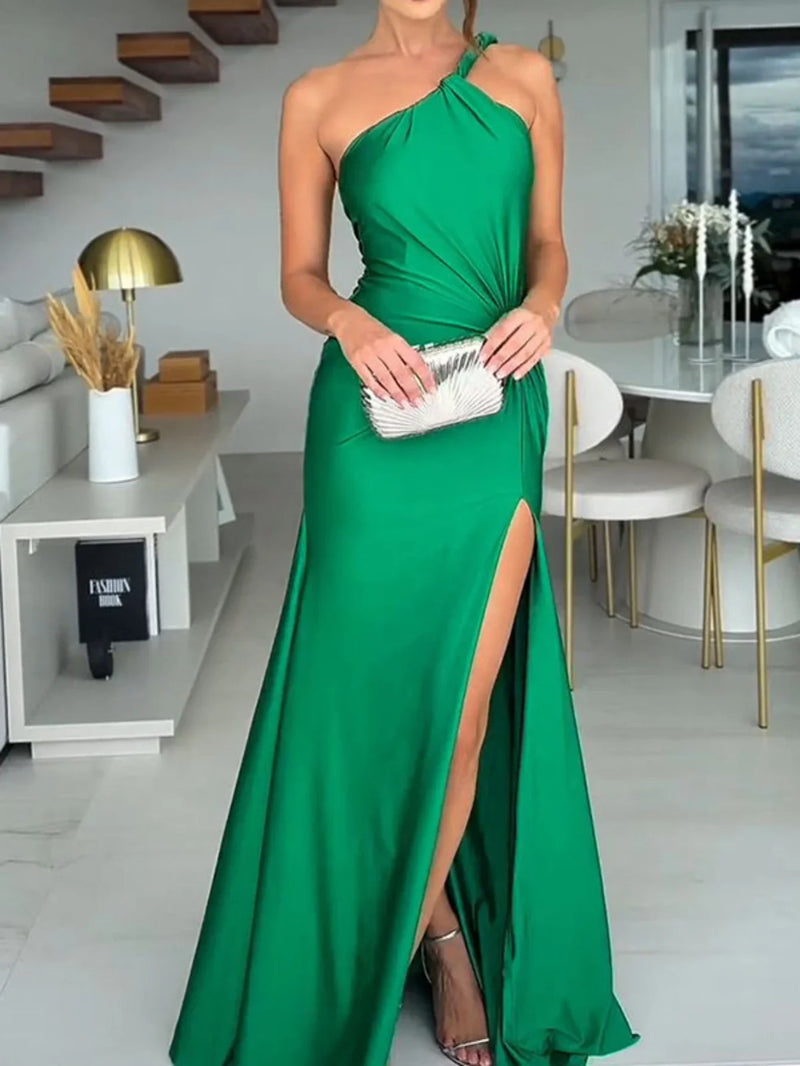 Satin One Shoulder Dress Satin One Shoulder Dress Marven   