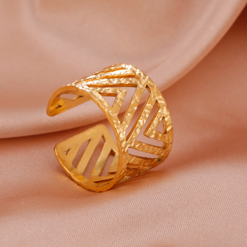 Heart of Marven" Adjustable Geometric Heart Ring Heart of Marven" Adjustable Geometric Heart Ring Marven Style 11 Gold Adjustable 