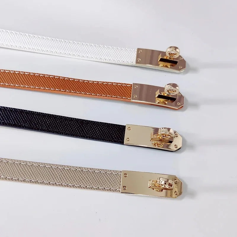 Adjustable Thin Leather Belt  Marven   