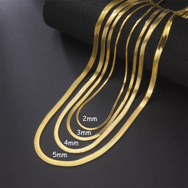 Skyrim Gold Herringbone Snake Chain Necklace - Unisex Trend Skyrim Gold Herringbone Snake Chain Necklace - Unisex Trend Marven   