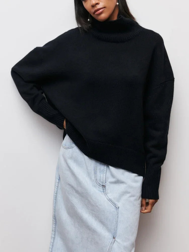 Cozy Winter Turtleneck Oversized Jumper Cozy Winter Turtleneck Oversized Jumper Marven Black S 