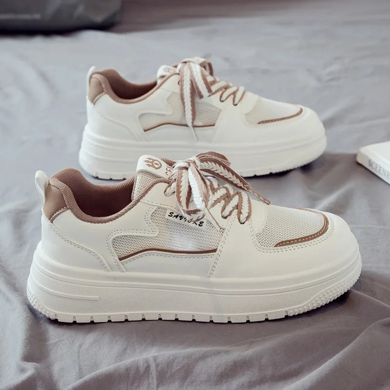 Walking Chunky Sneakers  Marven White brown-A 40 