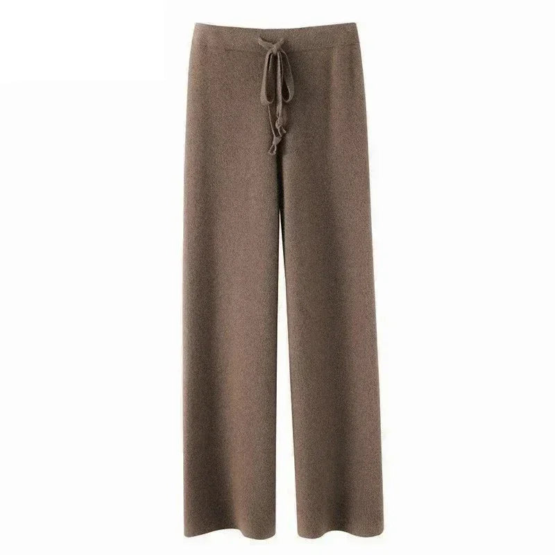 High-Waisted Wool Wide-Leg Trousers for Women – Loose Knit Pants High-Waisted Wool Wide-Leg Trousers for Women – Loose Knit Pants Marven Mocha Pants S 