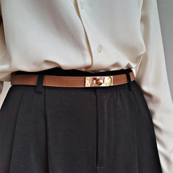 Adjustable Thin Leather Belt  Marven   