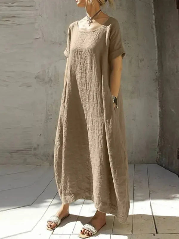 Plus Size Cotton Linen Casual Dress - Women's Fashion Plus Size Cotton Linen Casual Dress - Women's Fashion Marven   