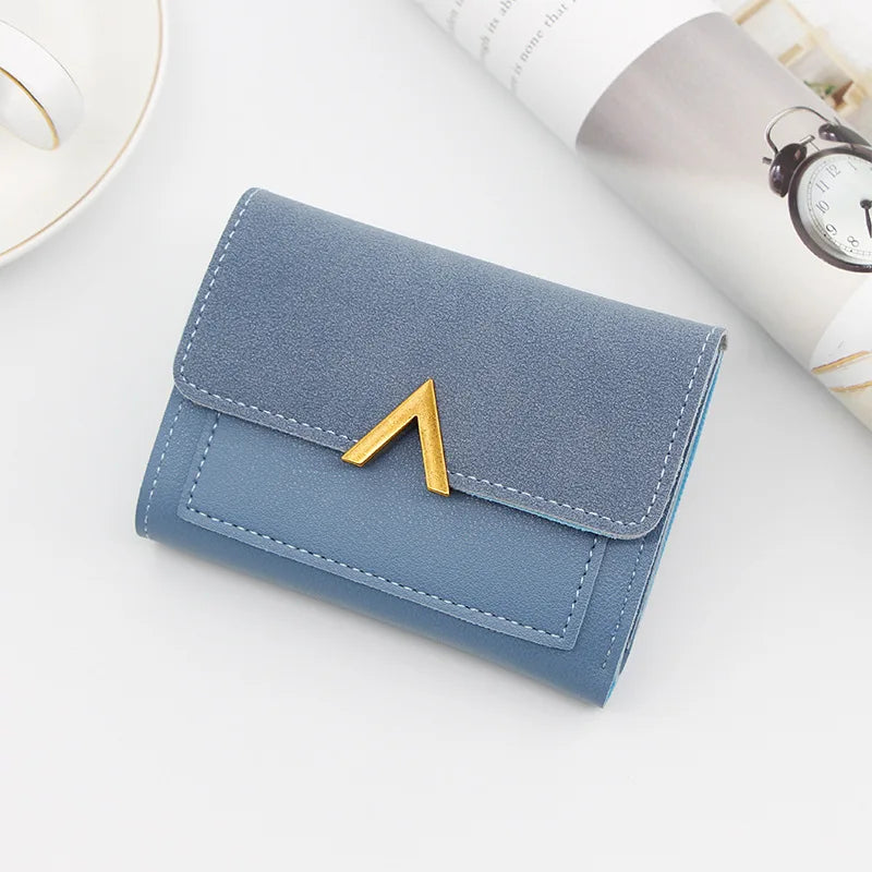 Vintage Leather Wallet Women's  Marven Blue-2  