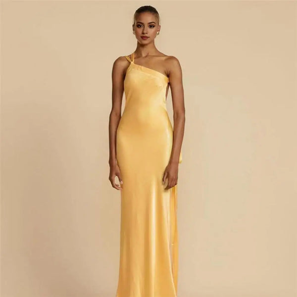 Cutout Back One Shoulder Lace-up Maxi Dress - Prom Evening Gown Cutout Back One Shoulder Lace-up Maxi Dress - Prom Evening Gown Marven   