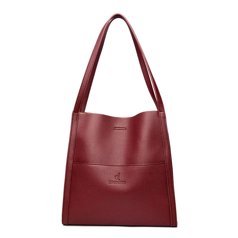 Leather Shopper Bag  Marven WineRed  