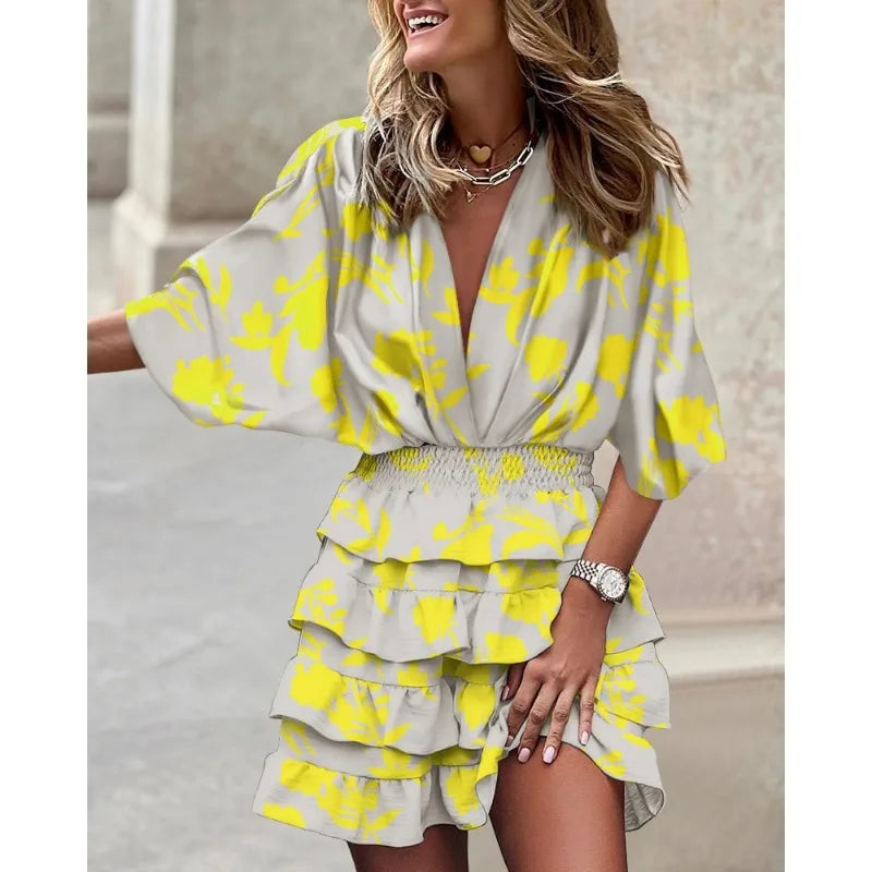 Ava Asymmetrical Batwing Mini Dress