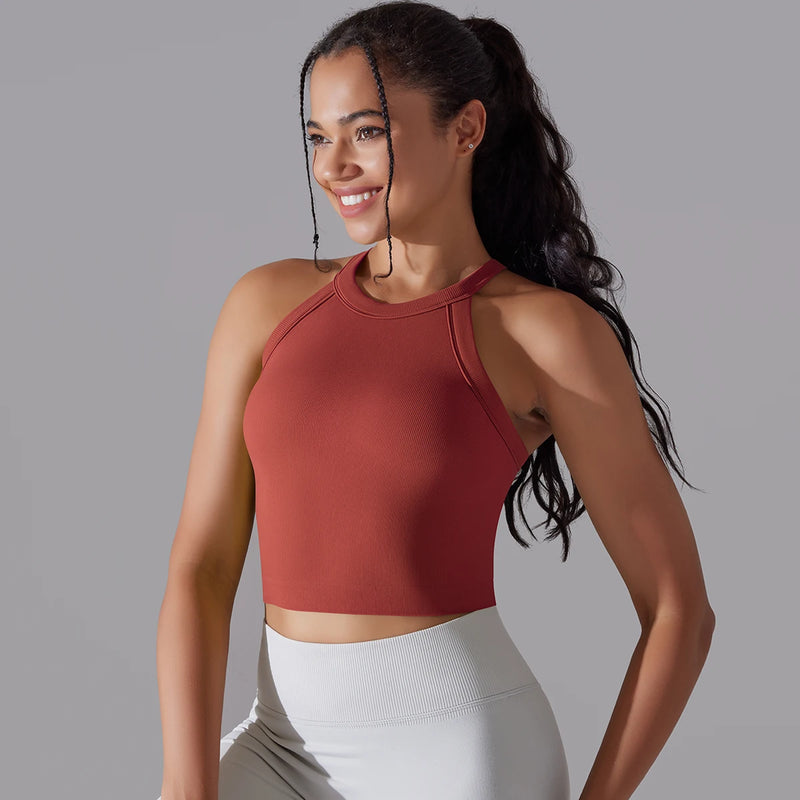 Double Layer Breathable Sports Bra - Seamless Gym Top Breathable Double Layer Sports Bra - Seamless Gym Top Marven Red XS 