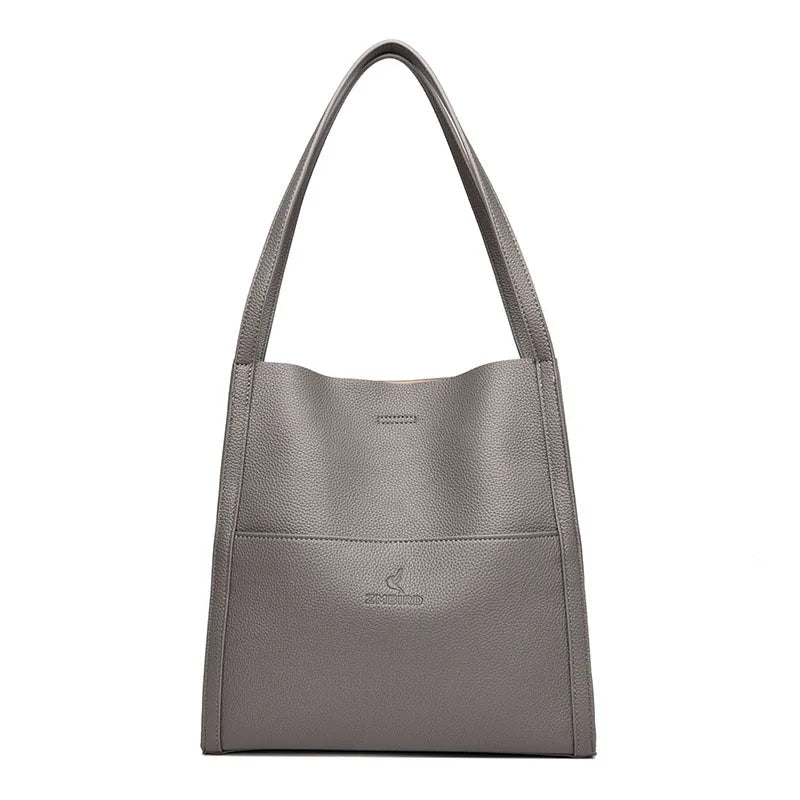 Leather Shopper Bag  Marven Gray  